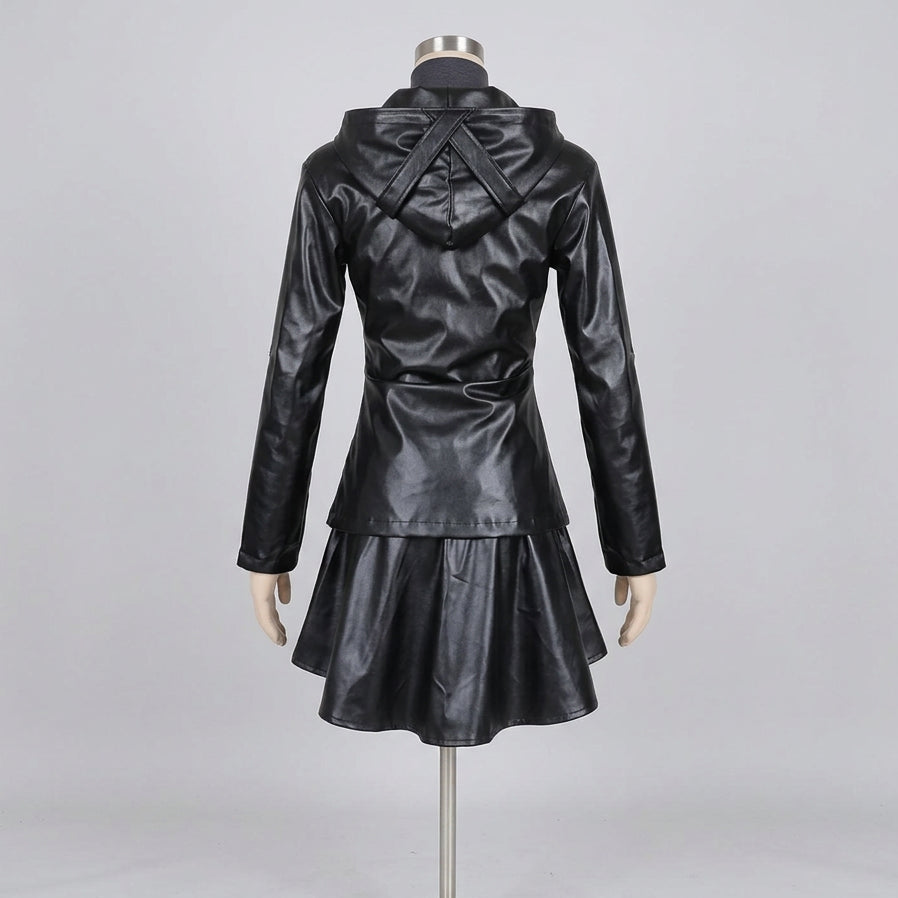 Anime Tokyo Ghoul Touka Kirishima Cosplay Costume Full Set Uniform PU Leather Black Dress Hoodie Women Halloween Fighting Dress