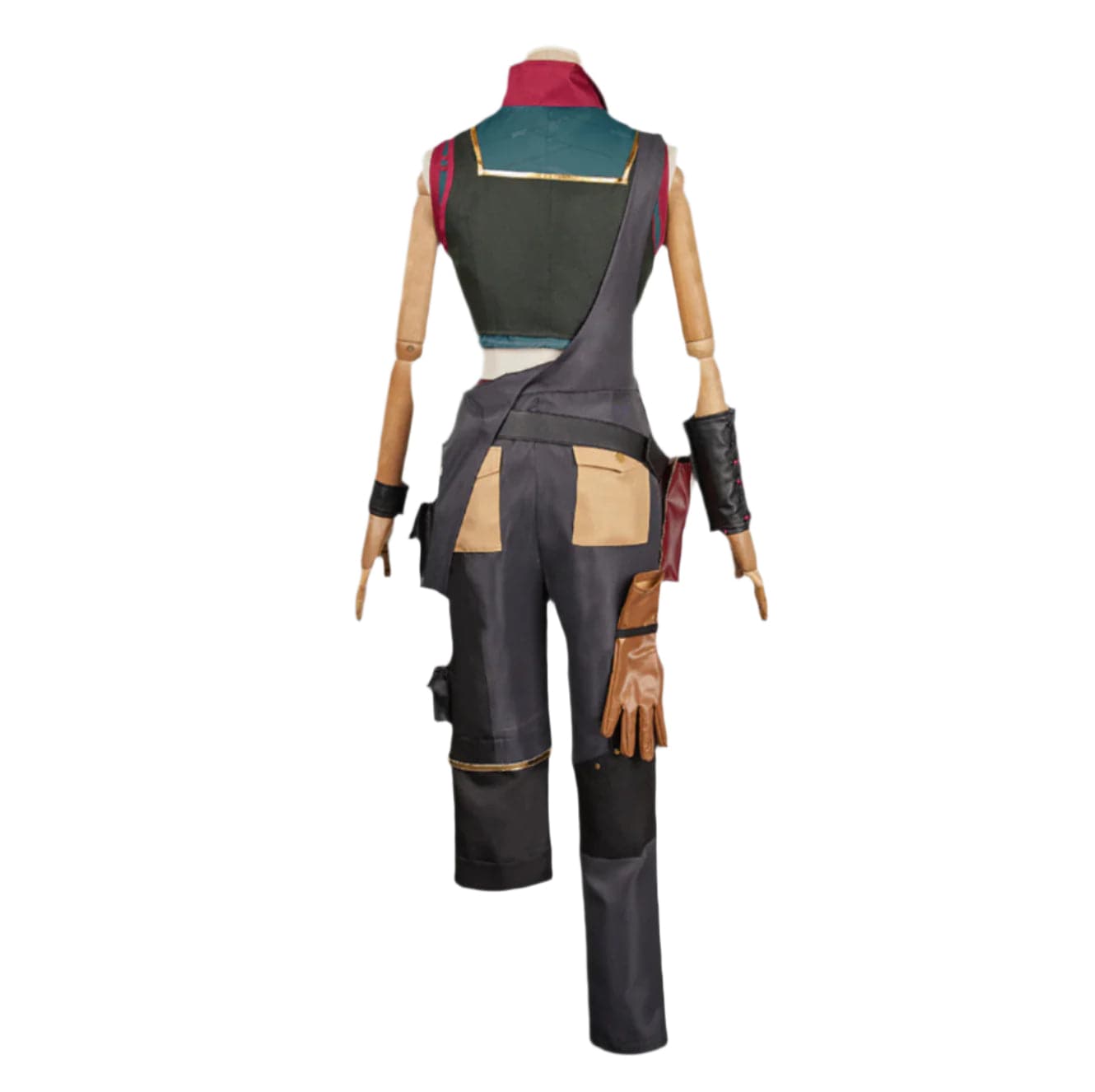 Arcane Season 2 Jinx (Powder) Cosplay Costume – Green, Grey & Gold Overalls + Vest | Game-Inspired Premium Set by Victorious