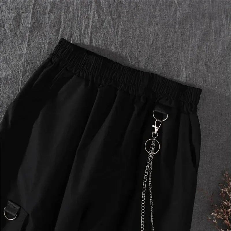 ARENS 2025 Spring Autumn Unisex Harajuku BF Loose Cargo Pants Long-Sleeved tie-dye Shirt+Handsome Chain Pants Two-Piece Set Suit