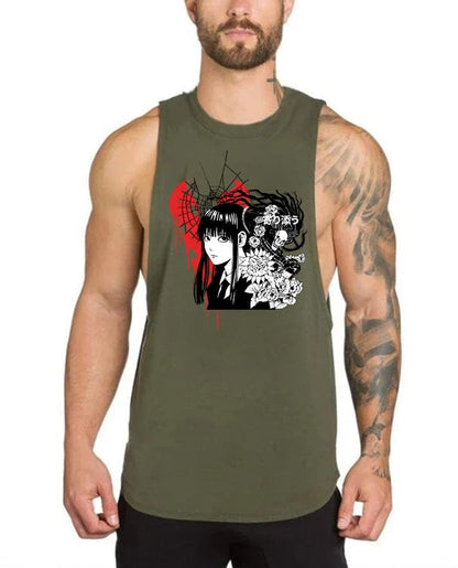 Army green / M Victorious Japan Anime Symbiote 2026 Gym Tank Top