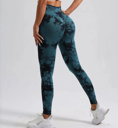Army green / S Victorious Galactic Vortex Tie Dye Leggings