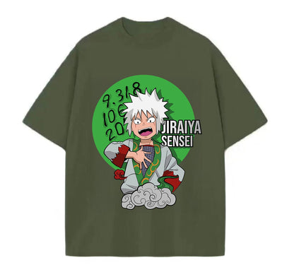 Army Green / XS Jiraiya Sensei Anime Oversize T-Shirt