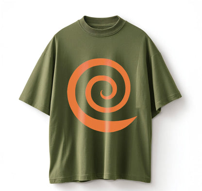 Army Green / XS Nine‑Tails Mode Anime (Naruto) Oversize T-Shirt