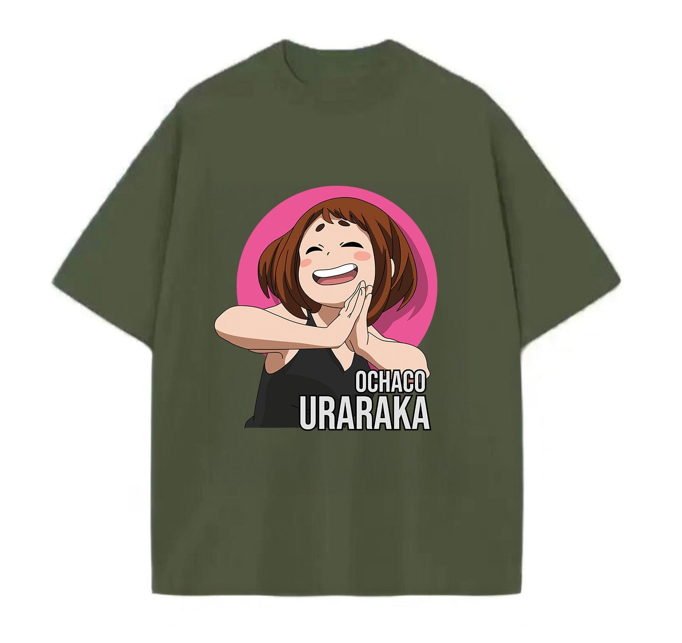Army Green / XS Ochaco 2 (My Hero Academia) Anime Oversize T-Shirt