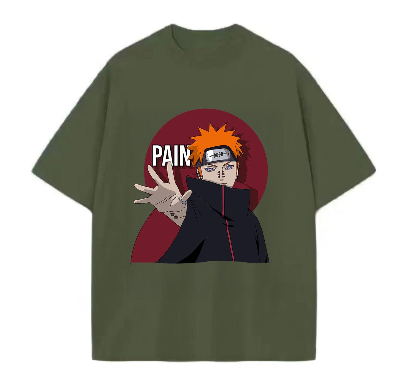 Army Green / XS Pain (Naruto) Anime Oversize T-Shirt