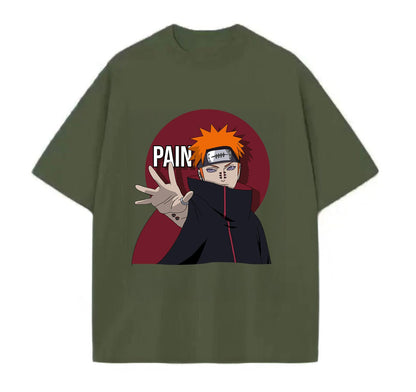 Army Green / XS Pain (Naruto) Anime Oversize T-Shirt