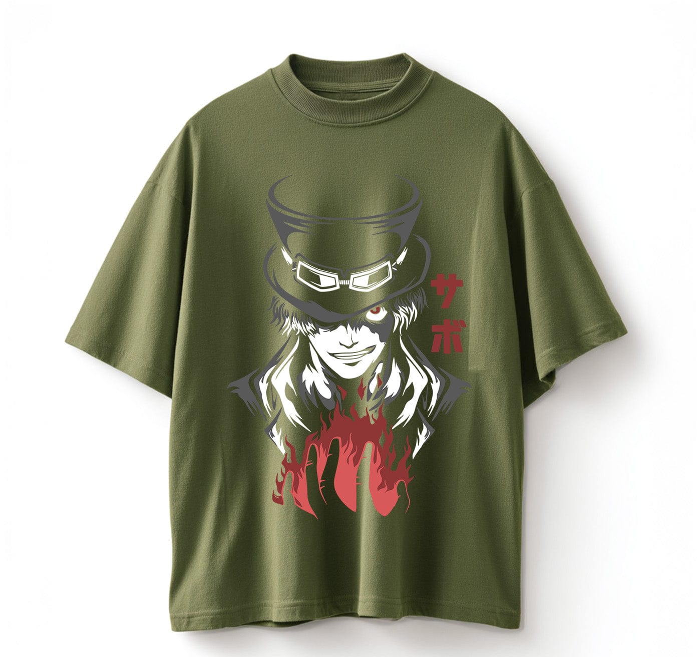 Army Green / XS Sabo (One Piece) Anime Oversize T-Shirt