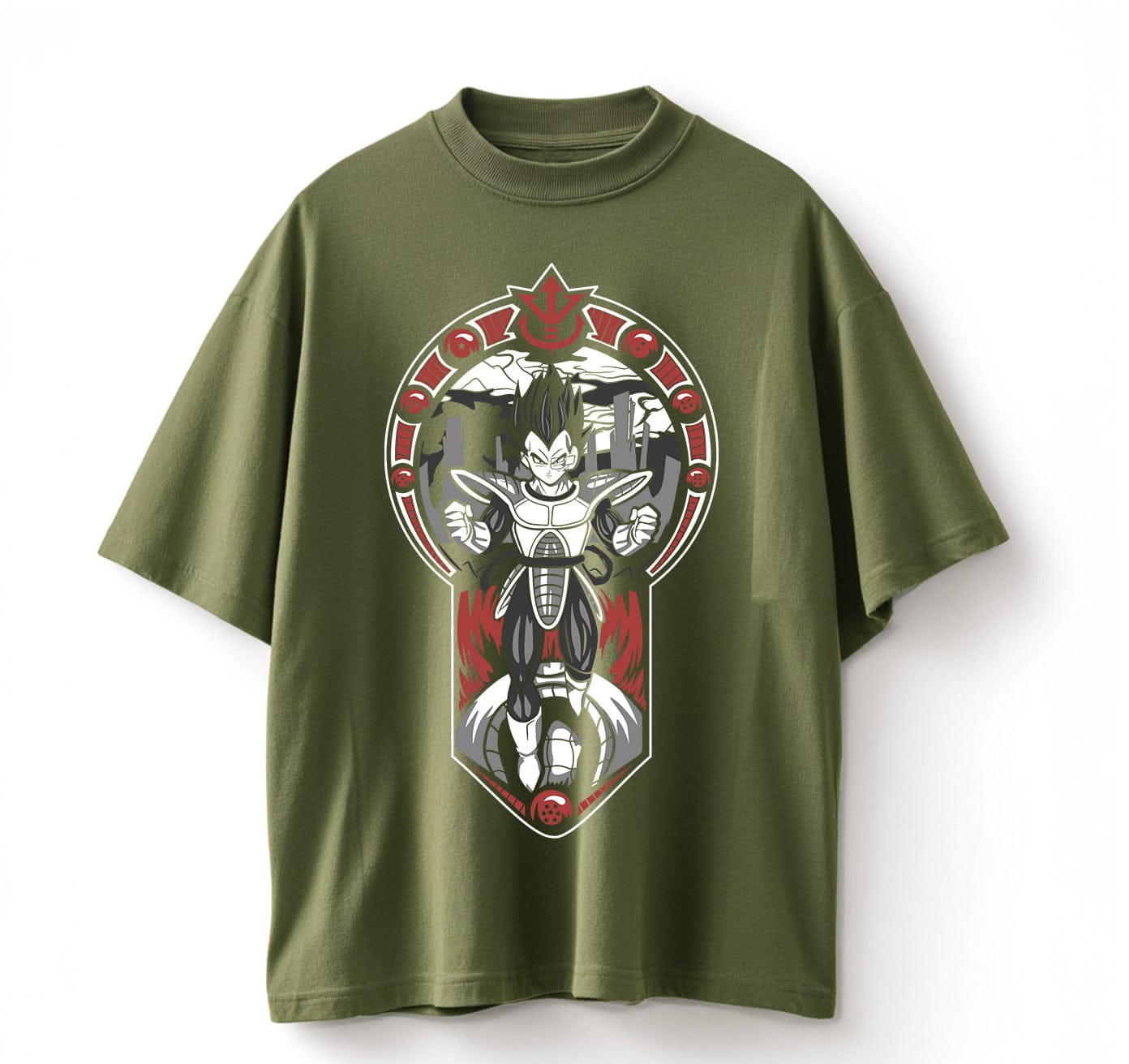 Army Green / XS Vegeta (Dragon Ball-Z) Anime Oversize T-Shirt