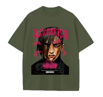 Army Green / XS VI Flexorcism (Arcane) Anime Oversize T-shirt