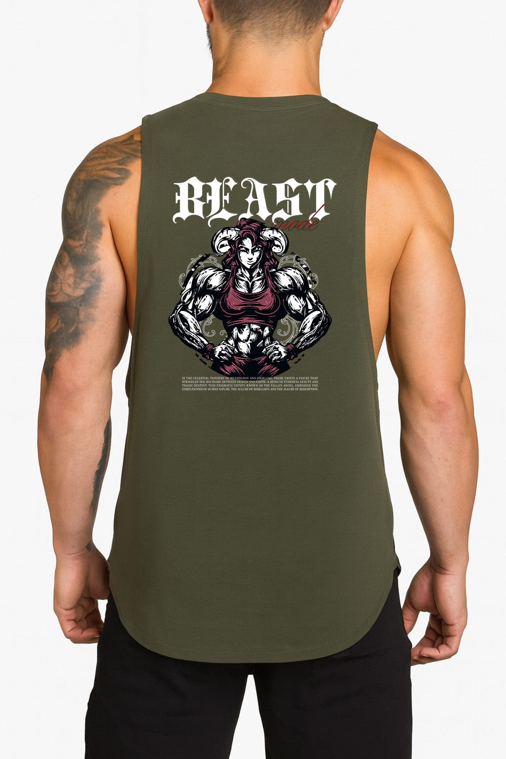 Army green / XXL Victorious Beast Mode (Xyphora Prime) High-Neck Gym Tank-Top