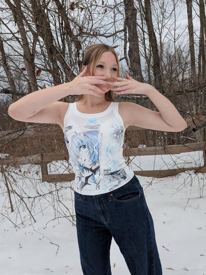 Ayanami Rei Ribbed & Bow Tank Top