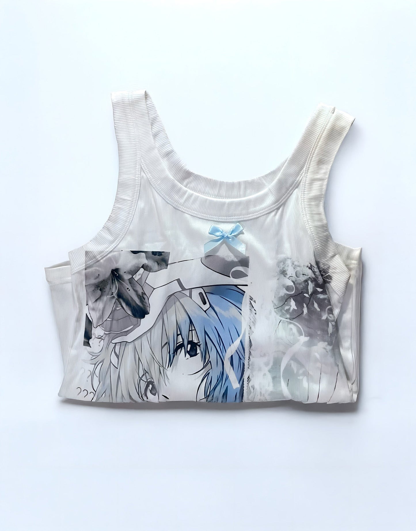 Ayanami Rei Ribbed & Bow Tank Top