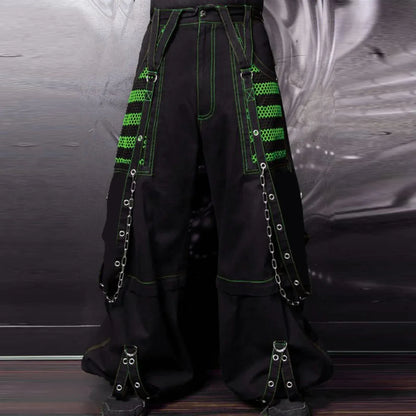 B / S Women Goth Cargo Pants / High Waist Baggy Jeans (Victorious CryoStream)