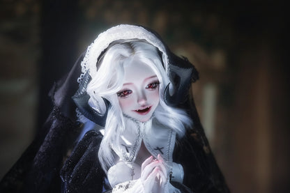 BJD Doll 1/4 Cassandra Fullset C Bariy Big Chest Body Demon Goat Horn Nun Satanic Evil Theme Resin Figure Shugafairy