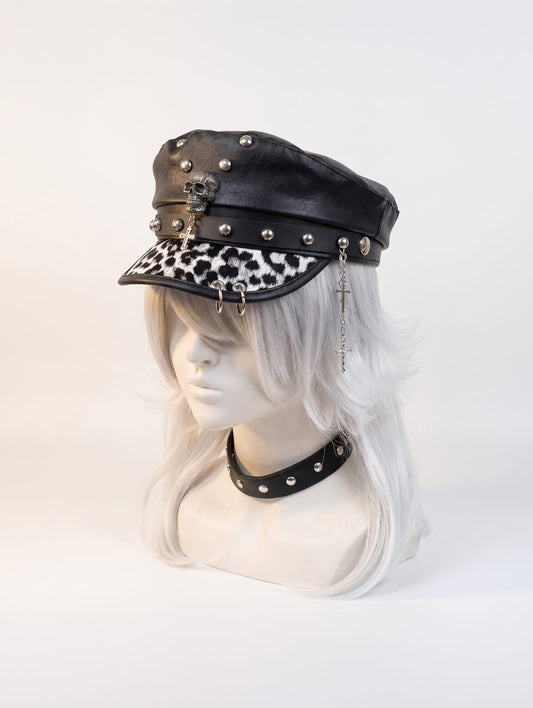 Black 1 / 57 Korean Fashion Beret / Punk Style