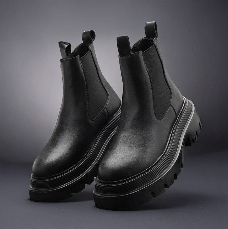 Black / 38 Green and Black leather boots/ Victorious Aether Arc Chelsea Boots Men's Size