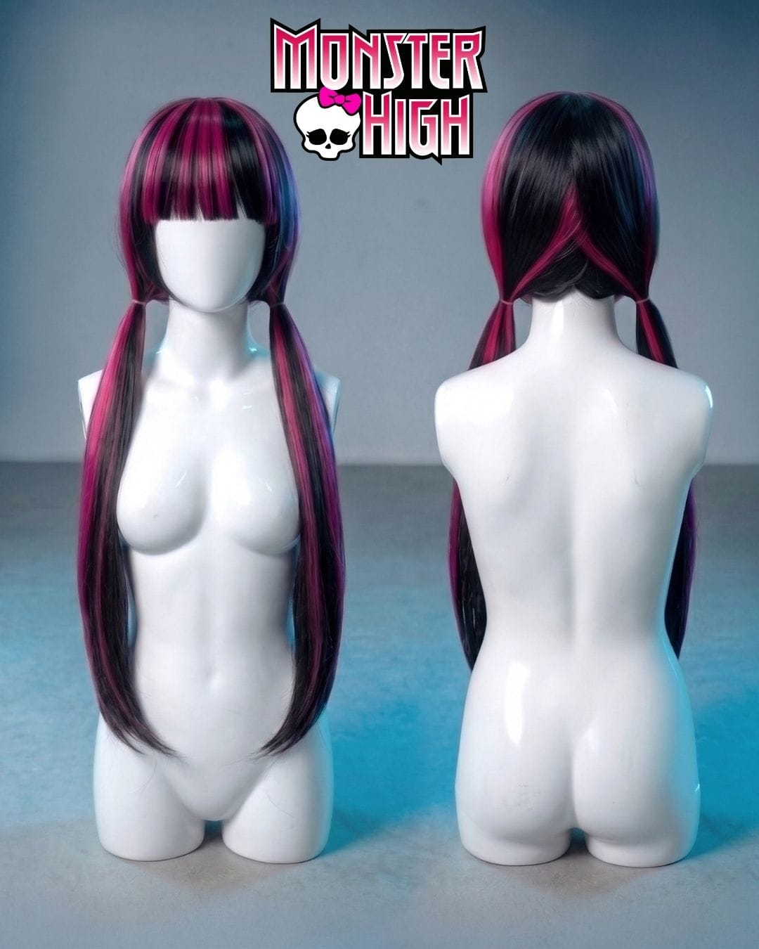 Black and Cherry / One Size Draculaura MonsterHigh Cosplay Wig - XXO Midnight Black and Cherry