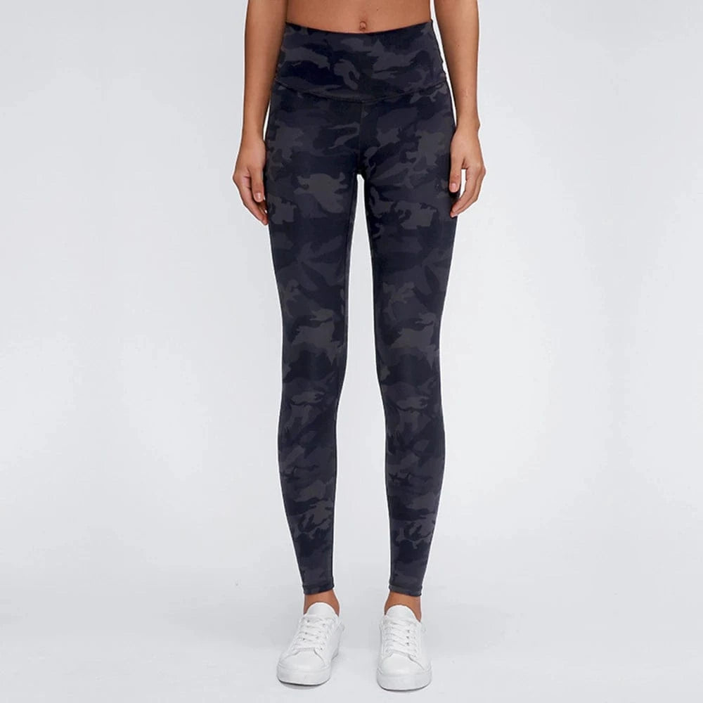 Black Camo / 8-L Camo Leggings Women Sportswear/ High Waisted / Naked-feeling/ Victorious Wilderness Run