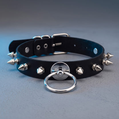 Black Chocker Spikes Punk Collar