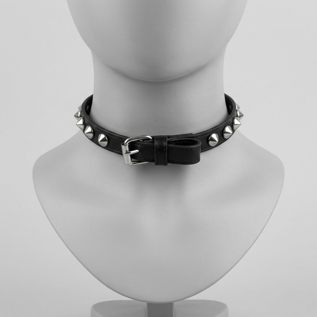 black choker Women Personality Y2K punk Harajuku Cool Gothic Lolita Necklace Halloween PU rivet bow cosplay Party Chokers Choker Tie hairpin
