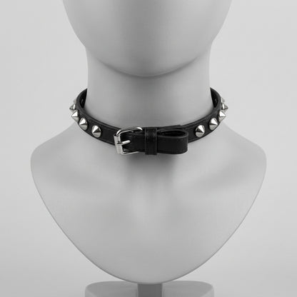 black choker Women Personality Y2K punk Harajuku Cool Gothic Lolita Necklace Halloween PU rivet bow cosplay Party Chokers Choker Tie hairpin