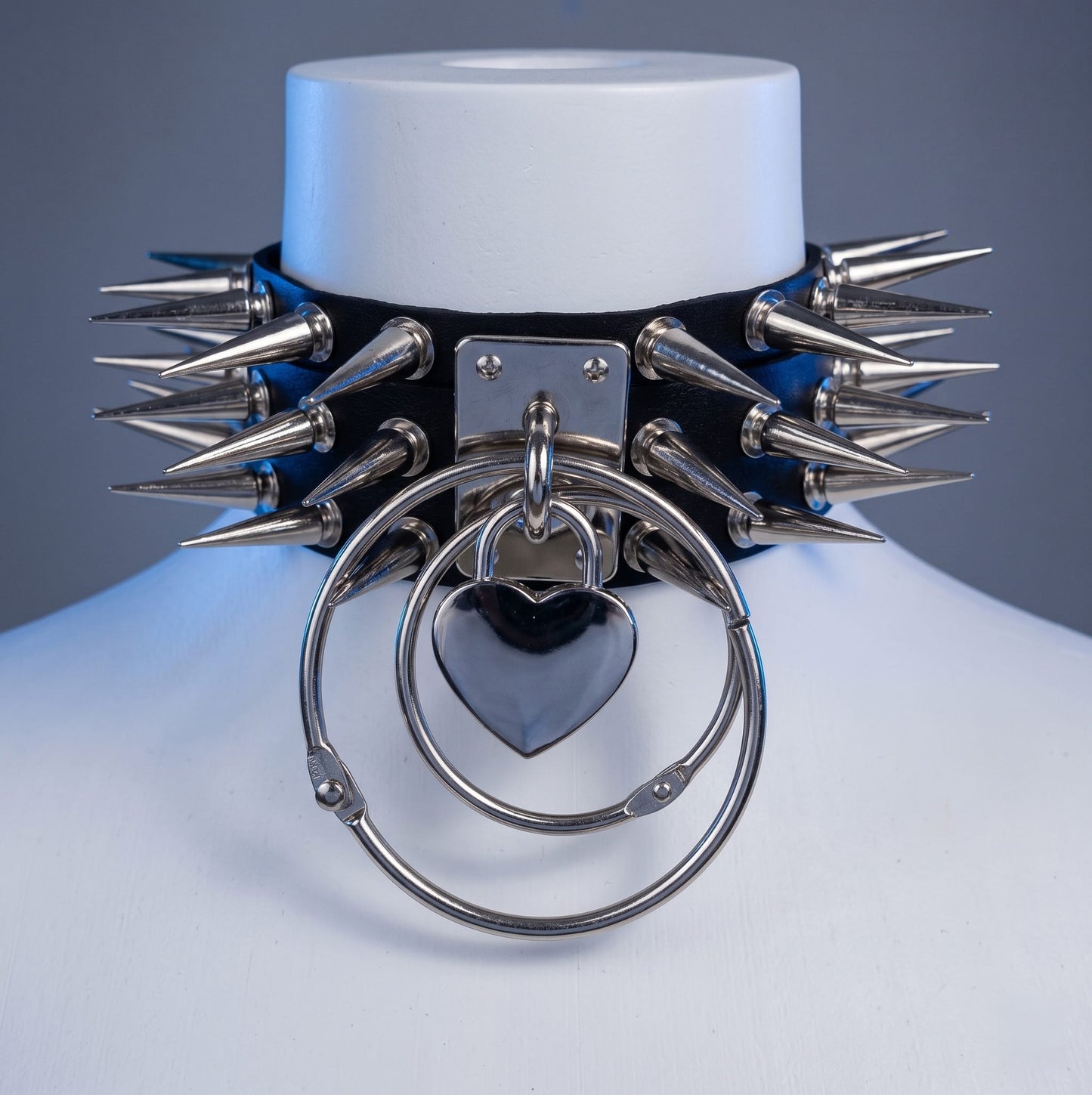 Black Harajuku Women Punk/Goth Chocker with Concentric Heart Detail