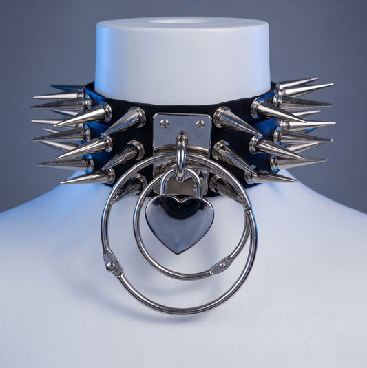 Black Harajuku Women Punk/Goth Chocker with Concentric Heart Detail