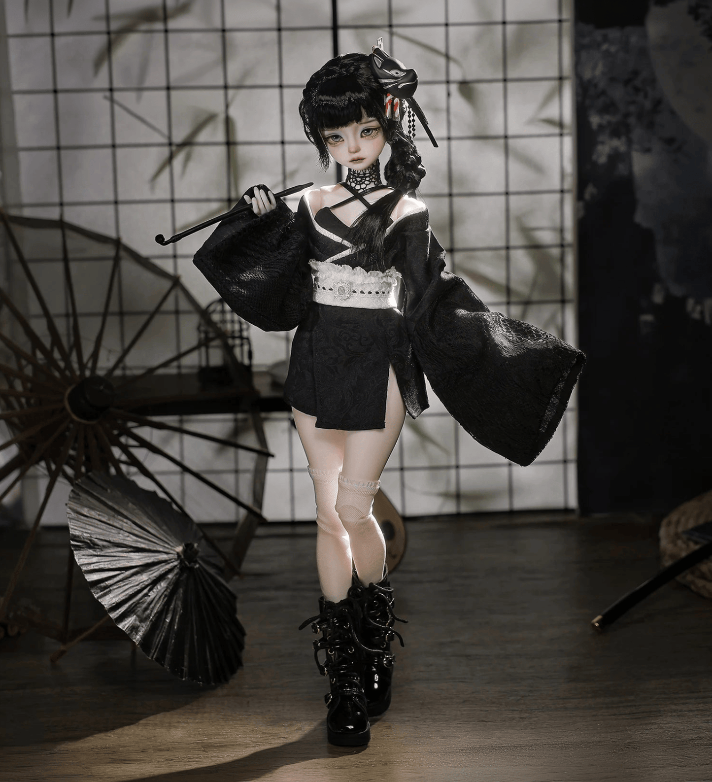Black Kikyou Japanese Cosplay BJD Doll - NEW ARRIVAL!!