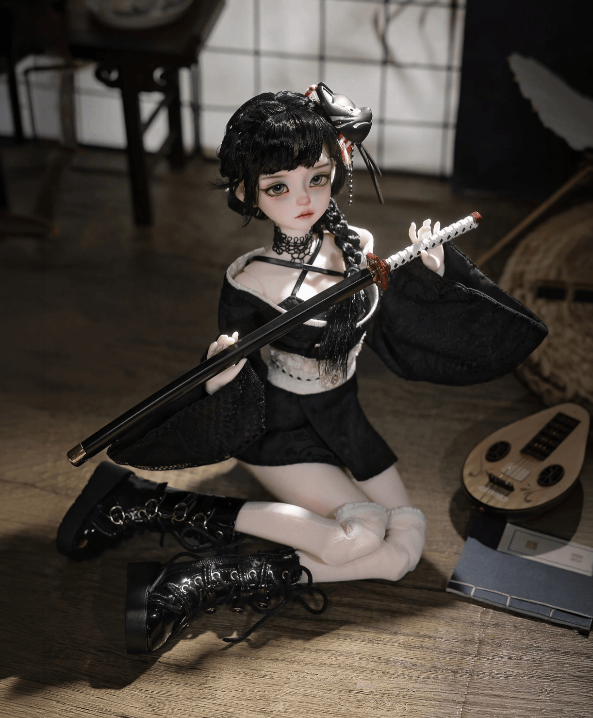 Black Kikyou Japanese Cosplay BJD Doll - NEW ARRIVAL!!