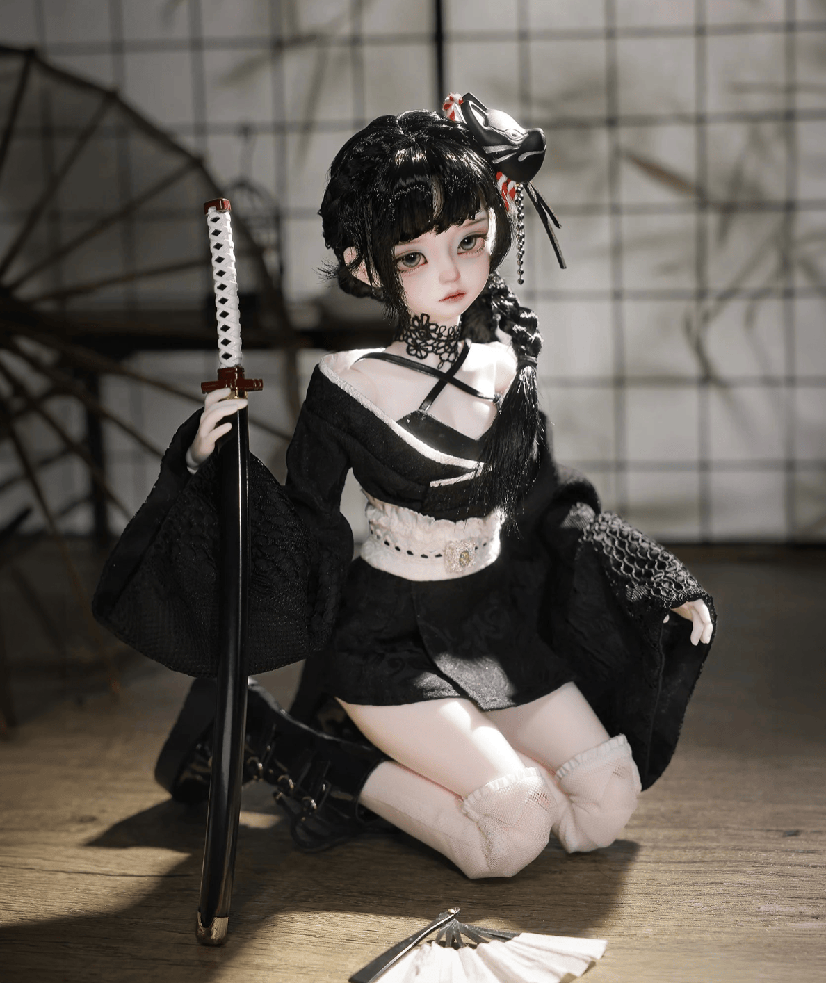Black Kikyou Japanese Cosplay BJD Doll - NEW ARRIVAL!!