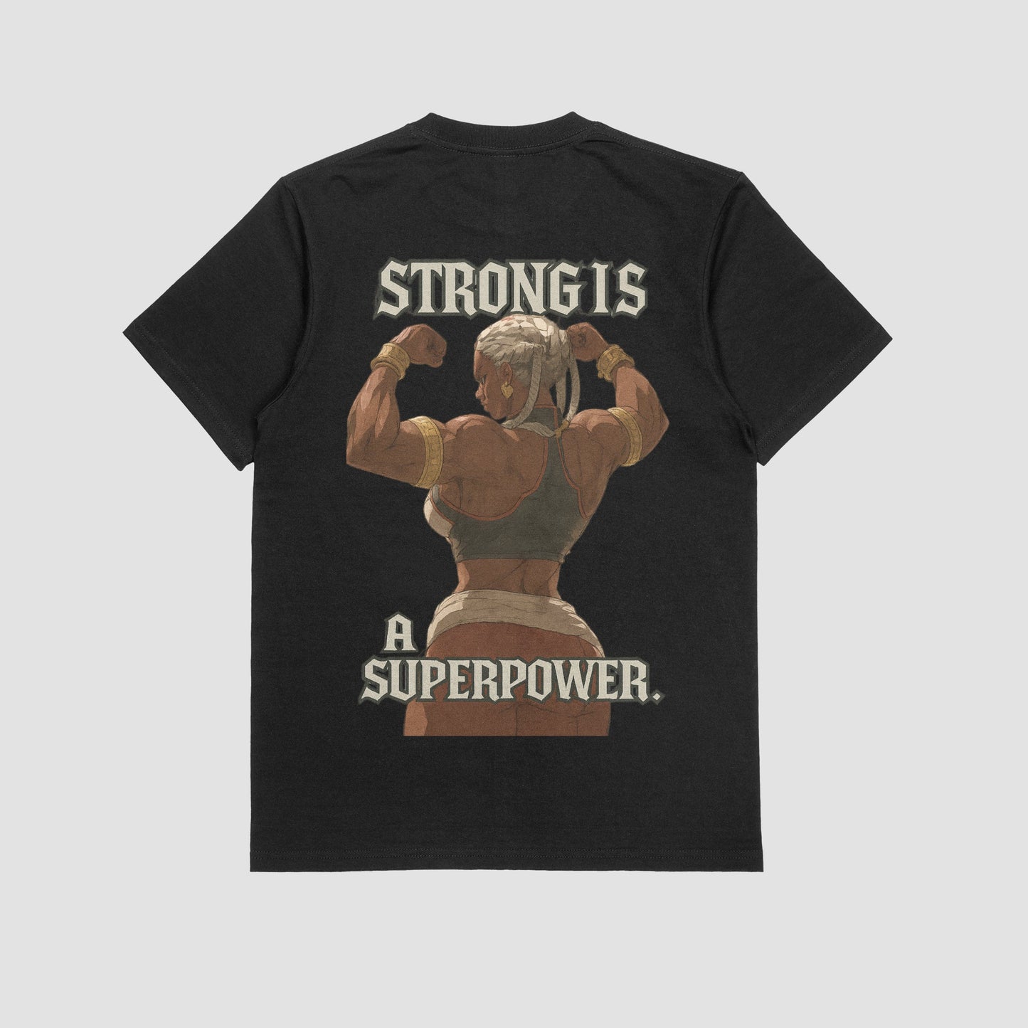 Black / M Ambessa "Strong is a superpower" Gym T-shirt (Oversize)