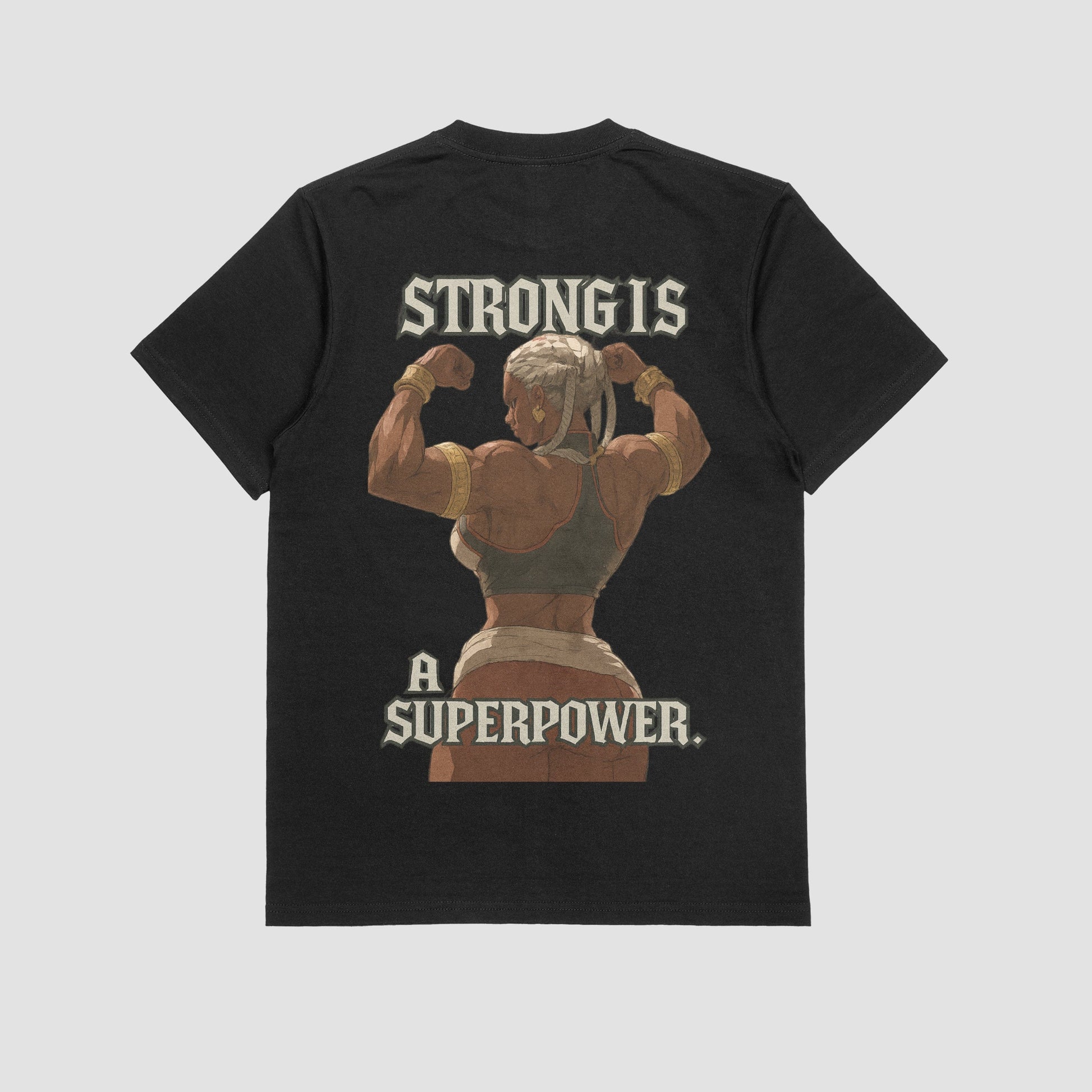 Black / M Ambessa "Strong is a superpower" Gym T-shirt (Oversize)