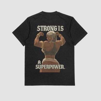 Black / M Ambessa "Strong is a superpower" Gym T-shirt (Oversize)