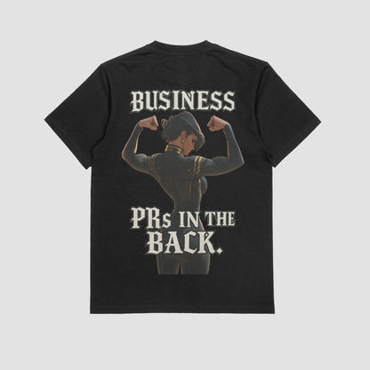 Black / M Caitlyn "Business, PR's in the back" Gym T-shirt (Oversized)