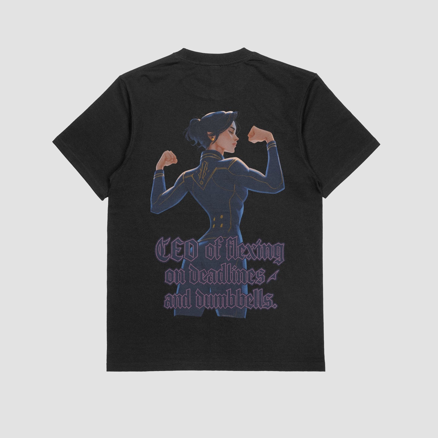 Black / M Caitlyn "CEO of Flexing on Deadlines, and Dumbbells" Gym T-shirt (Oversized)
