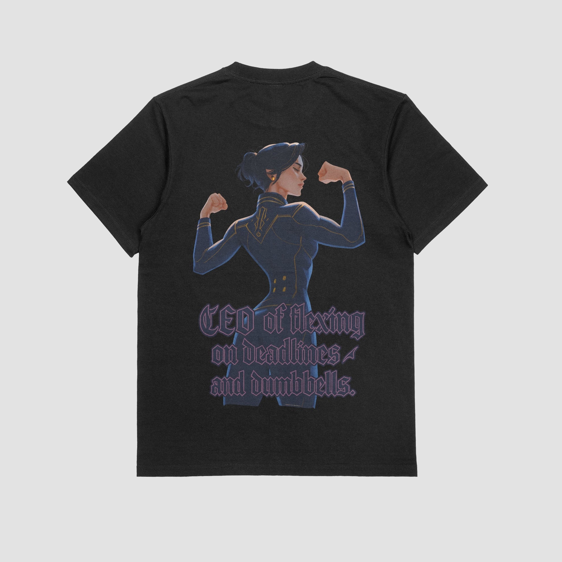 Black / M Caitlyn "CEO of Flexing on Deadlines, and Dumbbells" Gym T-shirt (Oversized)