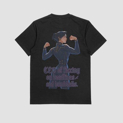 Black / M Caitlyn "CEO of Flexing on Deadlines, and Dumbbells" Gym T-shirt (Oversized)