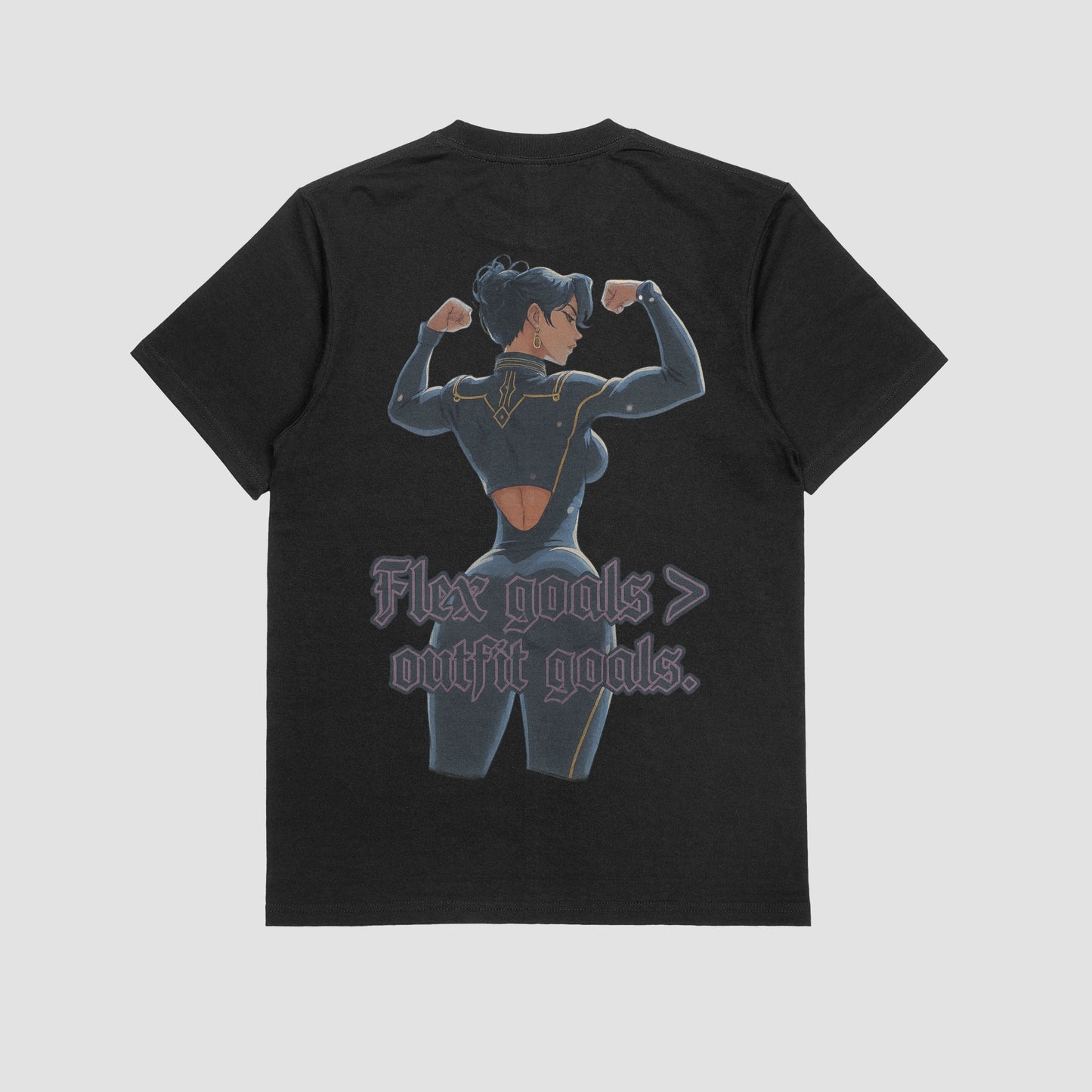 Black / M Caitlyn "Flex Goals > Outfit Goals" Gym T-shirt (Oversized)