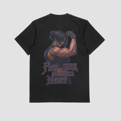 Black / M Sevika "Flex Now, Apologize Never" Gym T-shirt (Oversized)