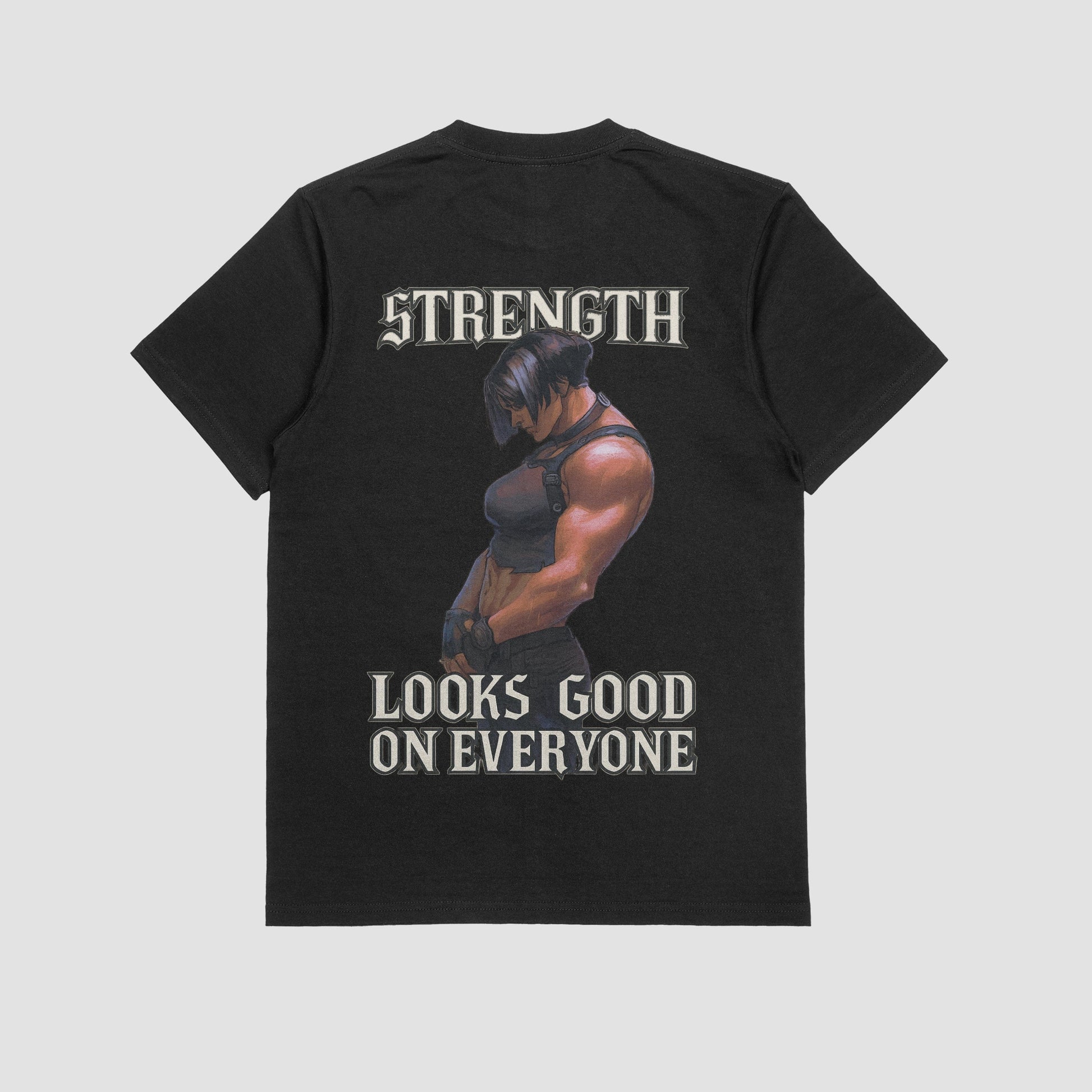 Black / M Sevika "Strenght Looks Good on Everyone" Gym T-shirt (Oversized)
