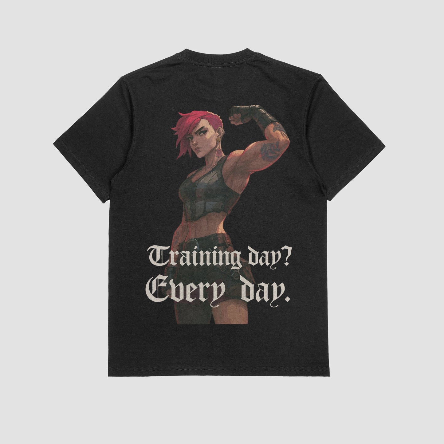 Black / M Vi "training day" Gym T-shirt (Oversize)