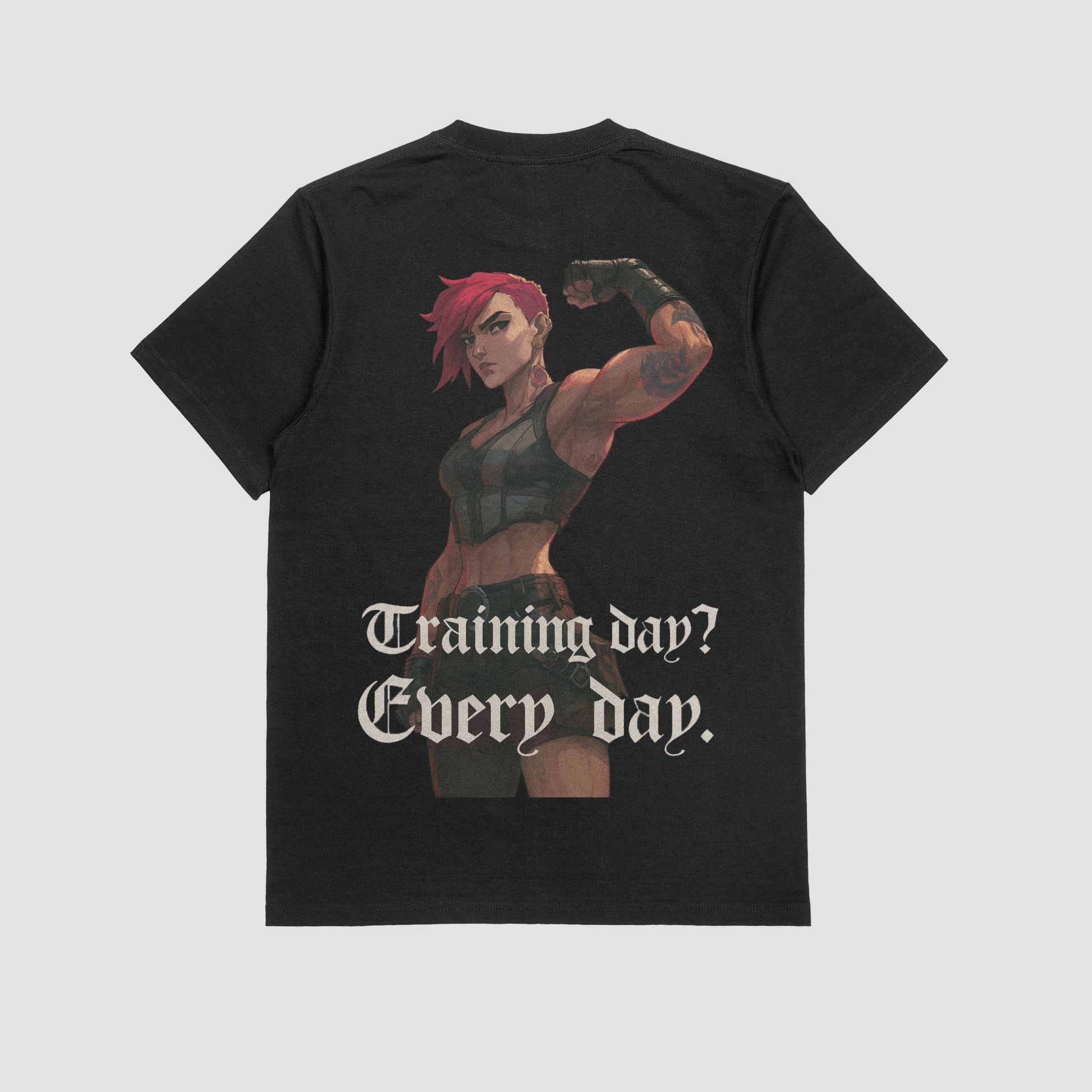 Black / M Vi "training day" Gym T-shirt (Oversize)
