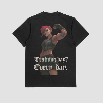 Black / M Vi "training day" Gym T-shirt (Oversize)