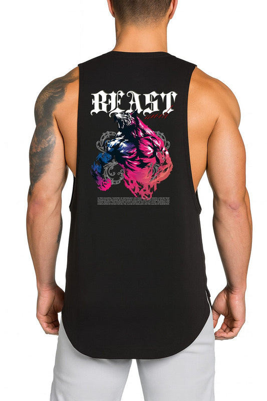 Black / M Victorious Beast Mode (Quarnath Expanse) High-Neck Gym Tank-Top