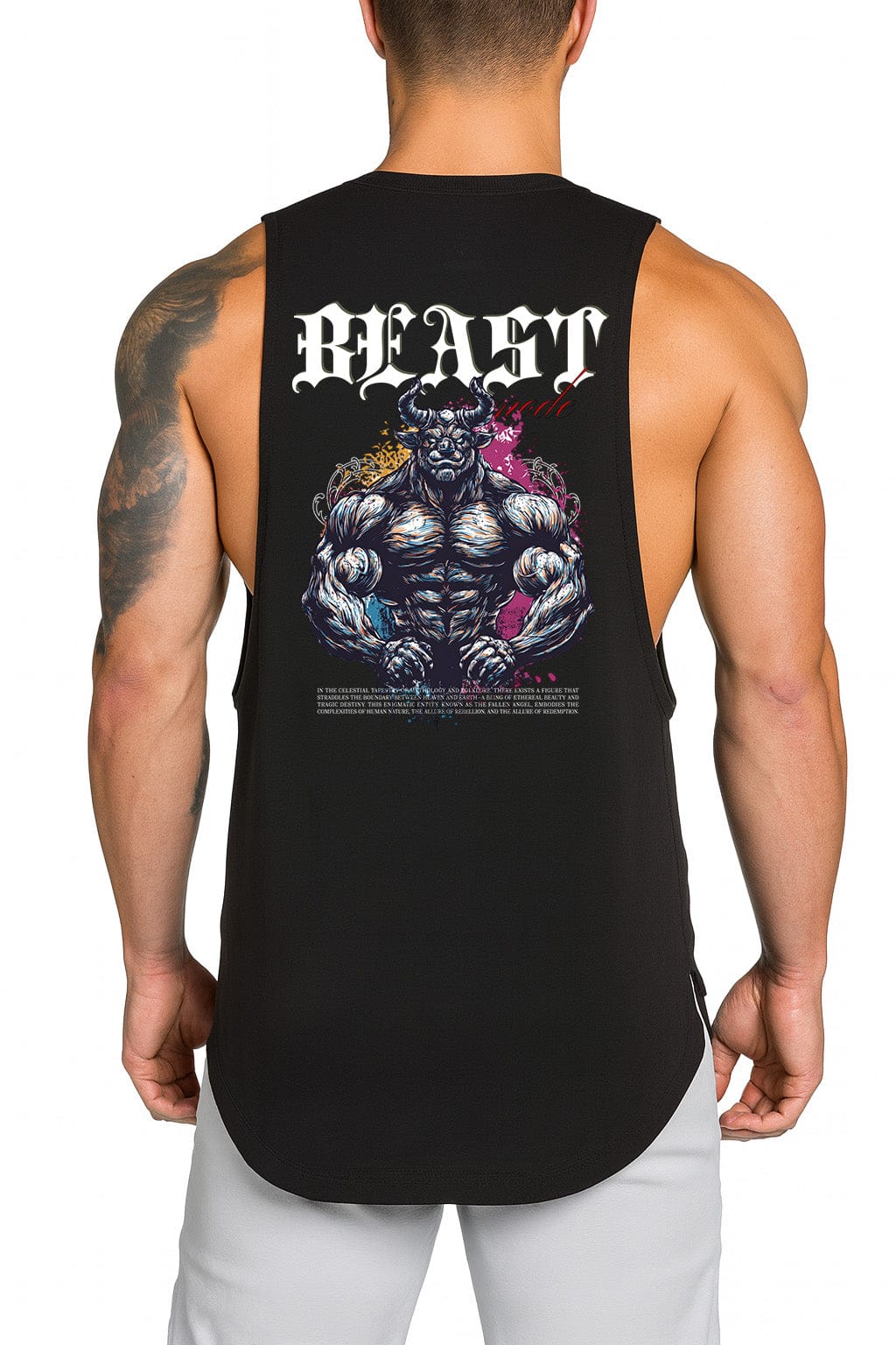 Black / M Victorious Beast Mode (Thalvion-6) High-Neck Gym Tank-Top