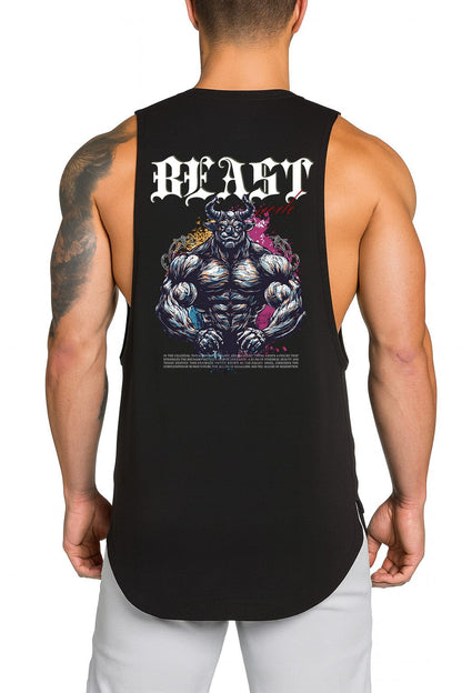 Black / M Victorious Beast Mode (Thalvion-6) High-Neck Gym Tank-Top
