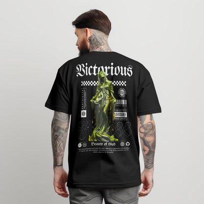 Black / M Victorious Beauty of God Oversize Gym T-shirt