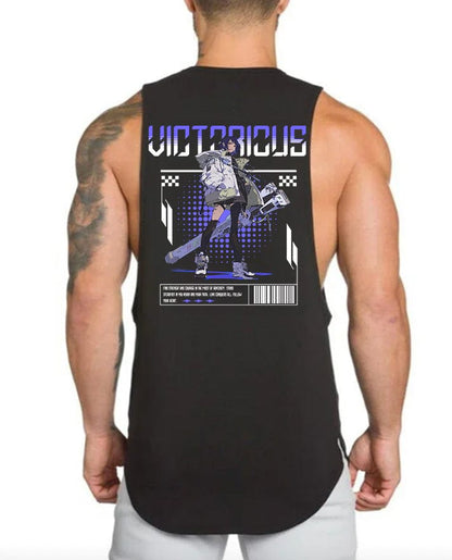 Black / M Victorious Heroic Spirit (High-Neck Gym Tank-Top)