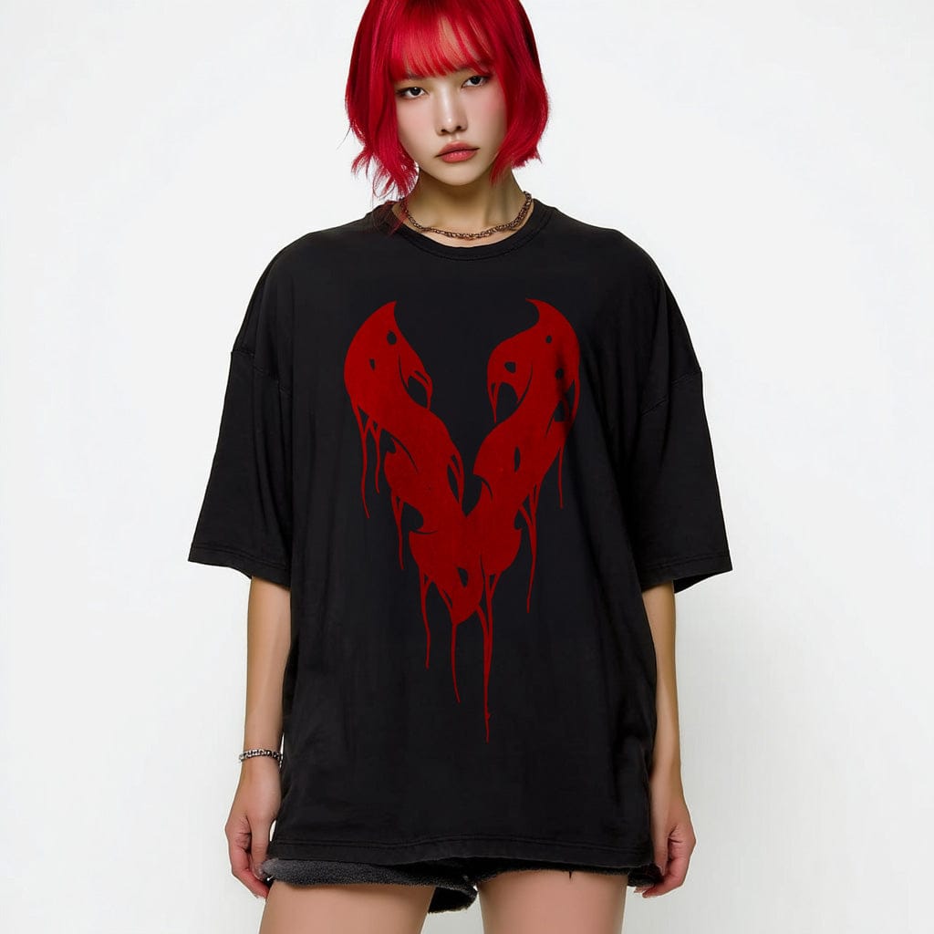 Black / M Victorious Symbiote 2026 Oversize T-shirt - Front Print (Oversize)