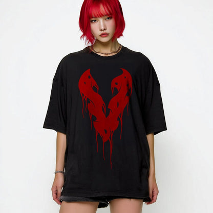 Black / M Victorious Symbiote 2026 Oversize T-shirt - Front Print (Oversize)